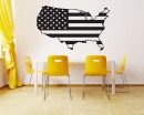 American Map City Names Vinyl Decals Modern Wall Stickers